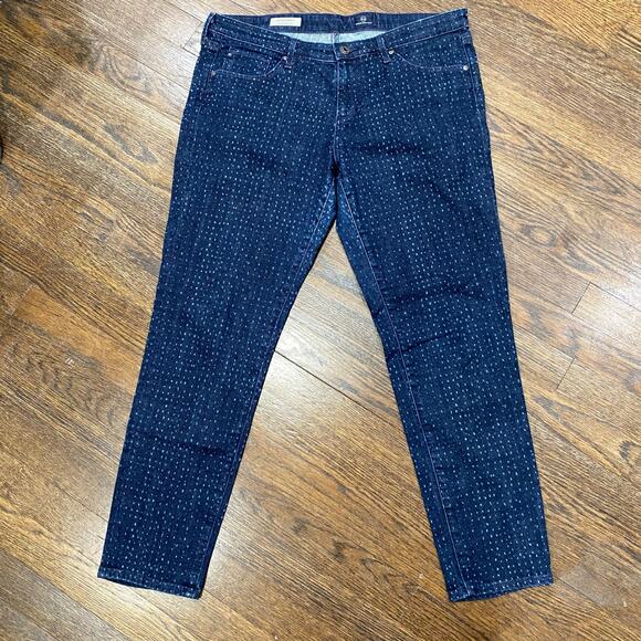 Adriano Goldschmied AG Stevie Ankle Jeans Size 32R Slim Straight Ankle Dotted - Picture 7 of 14